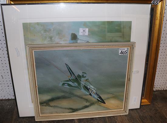 2 oils and a print - Airforce related